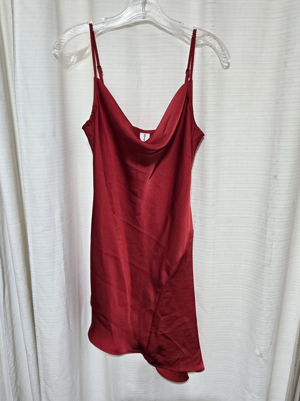 Abound Red Satin Cowl Slip Dress
